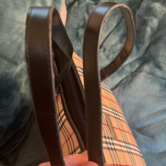 Burberry Tan Checkered Tote Bag - Picture 8 of 10